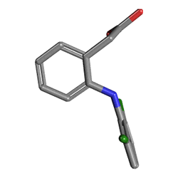Дихлорон 75 mg IM 10 ампула (игла за интрамускулна инжекция) (диклофенак) Химическа структура (3 D)