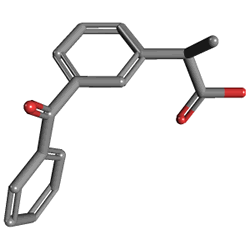 Дексофен 25 mg 20 таблетки (Декскетопрофен) Химическа структура (3 D)