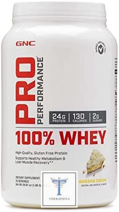 « GNC Pro Performance 100 Whey Protein in Crème de banane flavor, 1.86 lb. » | Revue | Prix aux États-Unis