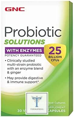 « Probiotic Solutions with Enzymes, containing 25 billion CFUs, 30 capsules, for daily probiotic support » – GNC Probiotic Solutions with Enzymes | Revue | Prix aux États-Unis