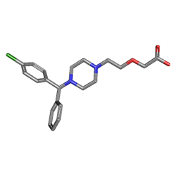 Hitrizine 10 mg 20 Tablets (Cetirizine) Chemical Structure (3 D)