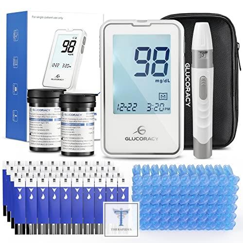 Glucoracy G-425-2 kit de moniteur de glycémie, kit de test de glycémie avec 1 autopiqueur, 100 bandelettes de test, 100 lancettes, 1 glucomètre, kit de test de diabète portable pour la maison, blanc. | Revue | Prix aux États-Unis