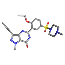 Химическая структура Виагры 25 мг 4 таблетки (цитрат силденафила) (3 D)