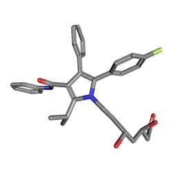 Атор 10 мг 30 таблеток (Аторвастатин Кальций) Химическая структура (3 D)