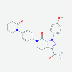 Eliquis 5 mg 56 Tabletten (Apixaban) Chemische Struktur (2 D)